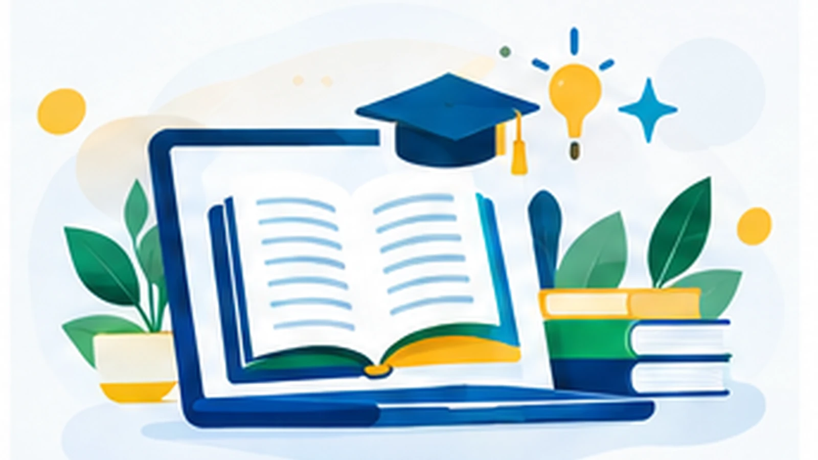 Illustration of AI-assisted education tools supporting teaching