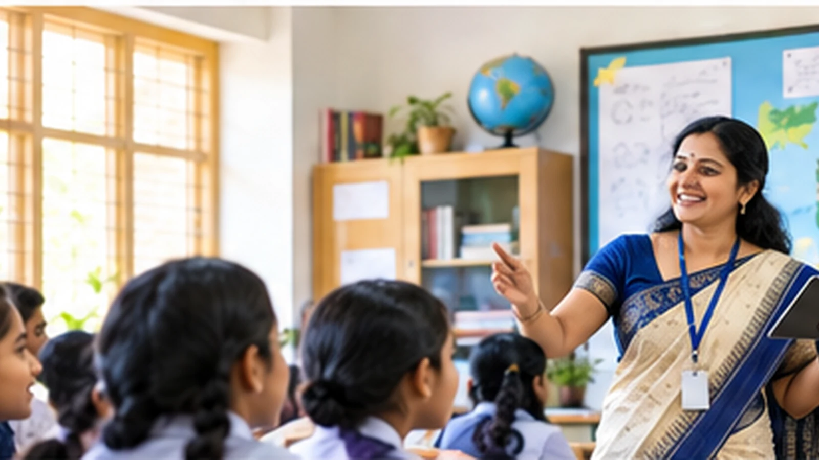 Indian teacher leading an engaging classroom lesson